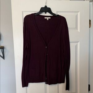CAbi Dark Purple Cardigan Sweater